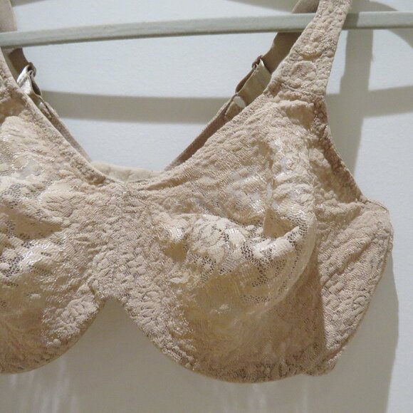 WACOAL Halo Lace Full Coverage Bra in Toast Nude Floral - Size 36D - Picture 4 of 13